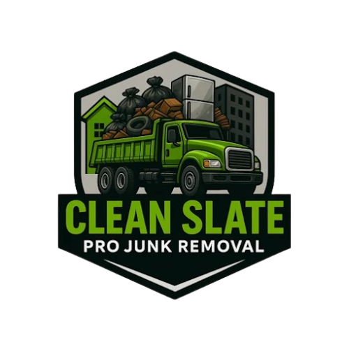 Green truck logo for Clean Slate Pro Junk Removal service